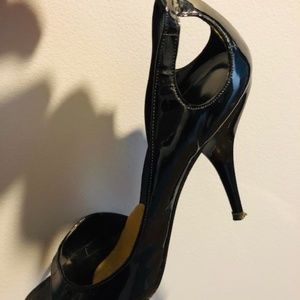 Michel Viven Black Patent Peep Toe Pump